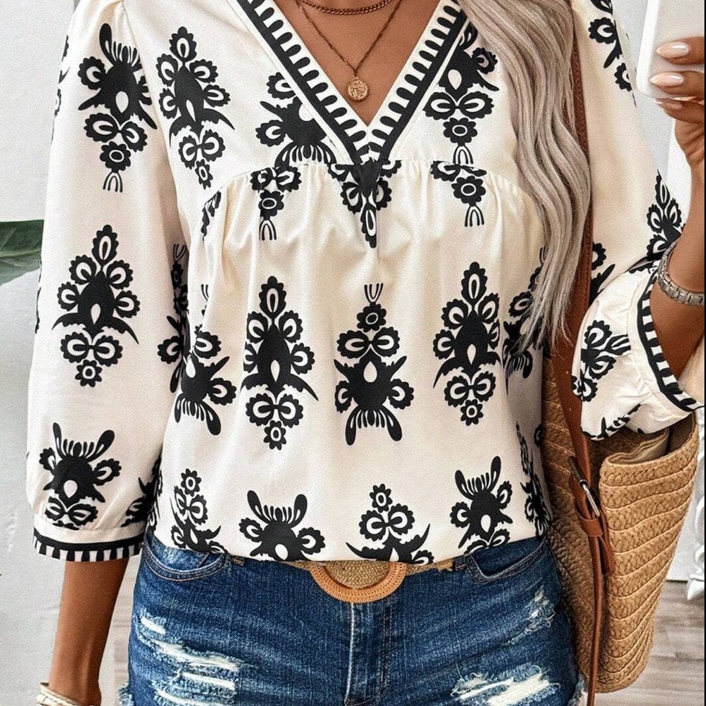 Black and White Women's Top